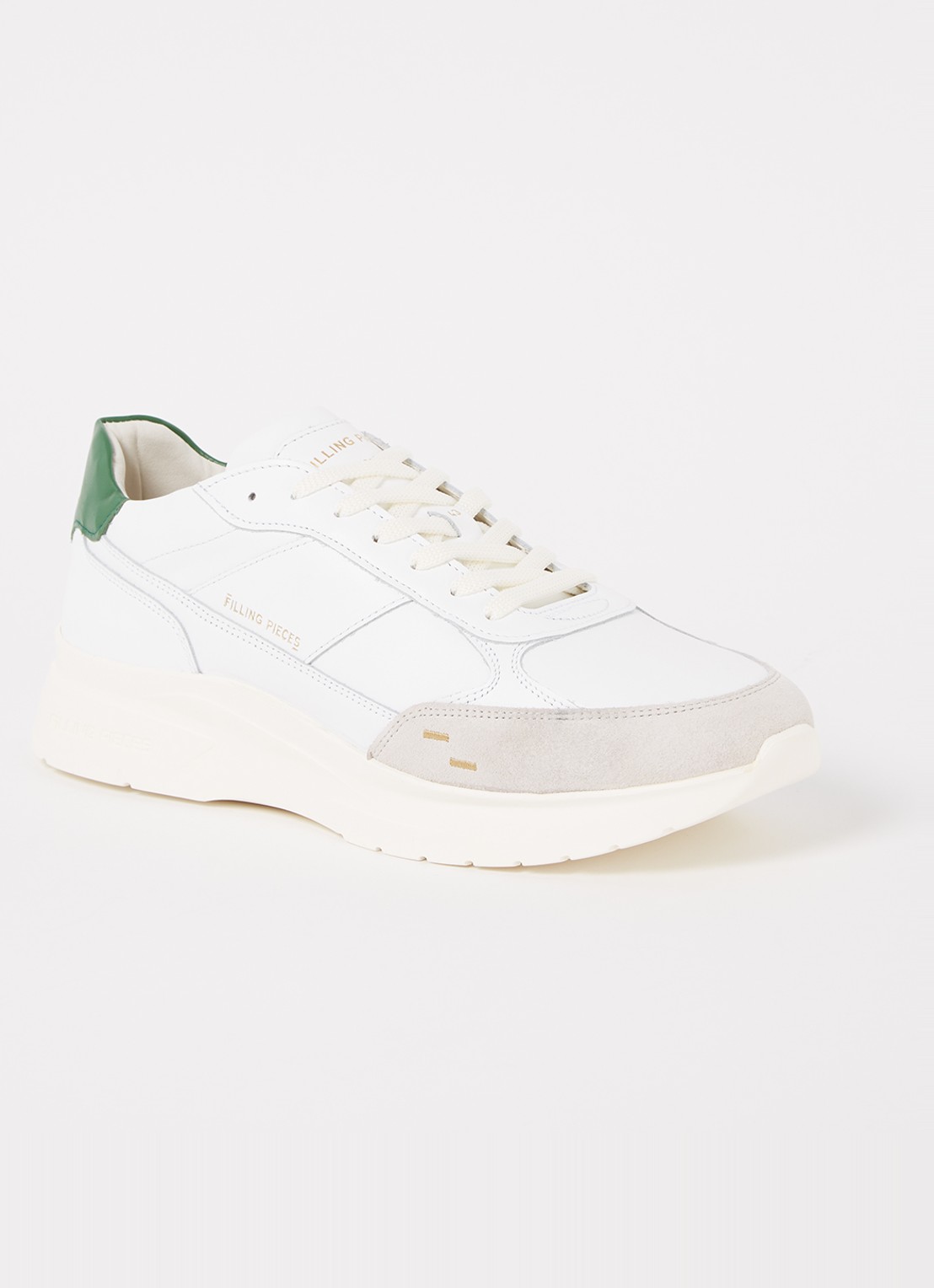 Filling Pieces Jet sneaker van leer  - voorkant 6 wit