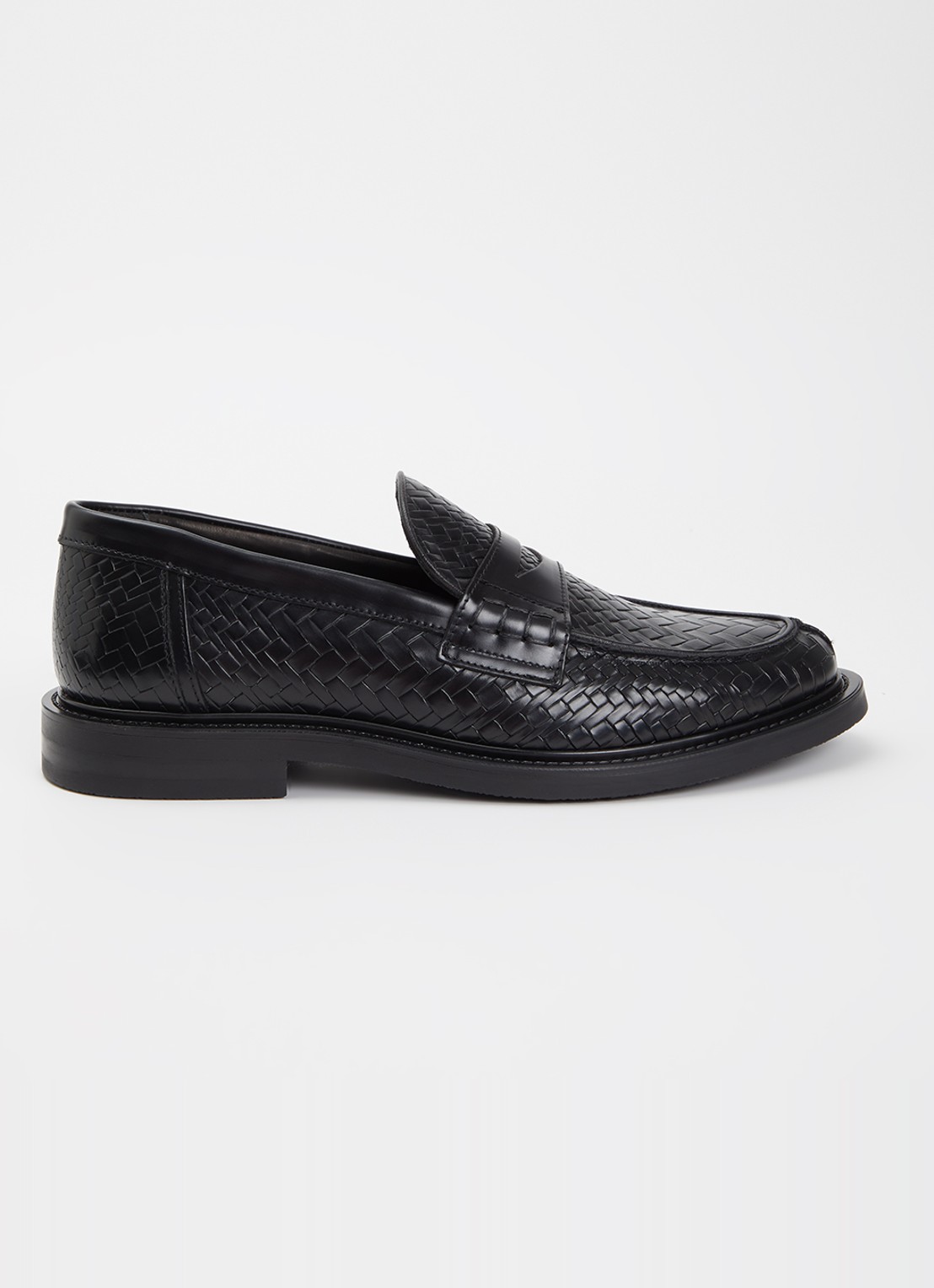 Filling Pieces Loafer van lakleer met gevlochten detail - voorkant 5 zwart