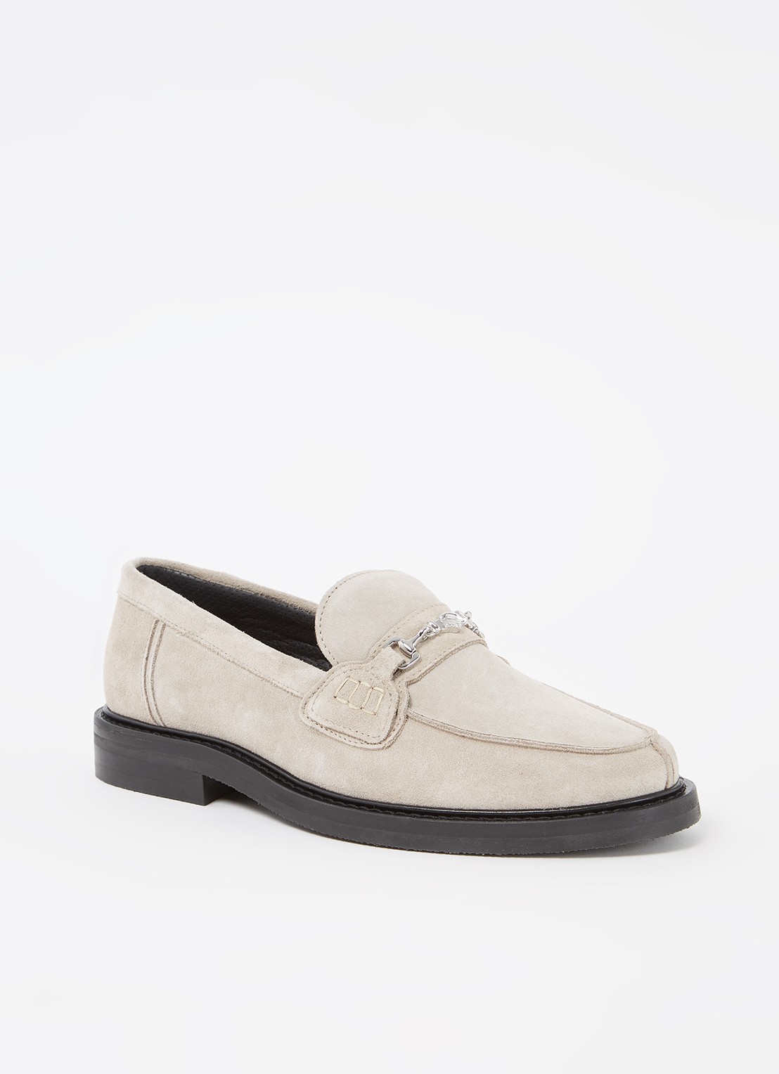 Filling Pieces Loafer van suède  - voorkant taupe