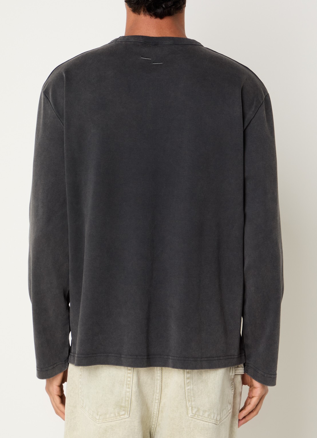 Filling Pieces Longsleeve met borduring en verwassen afwerking - achterkant 2 zwart