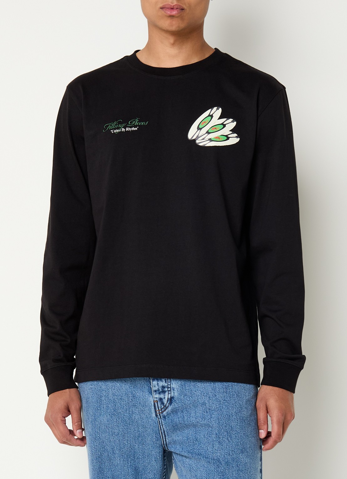 Filling Pieces Longsleeve met logo- en backprint - achterkant 4 zwart