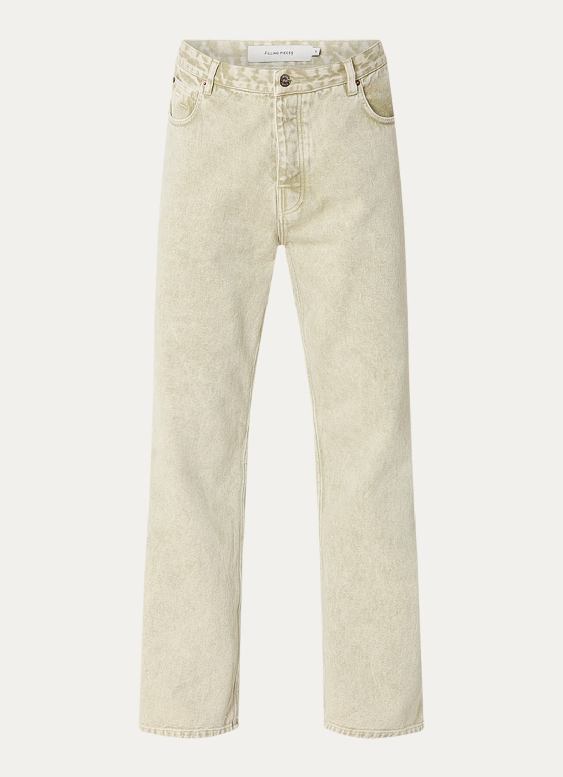 Filling Pieces Loose fit jeans met gekleurde wassing en steekzakken - voorkant 2 lindegroen
