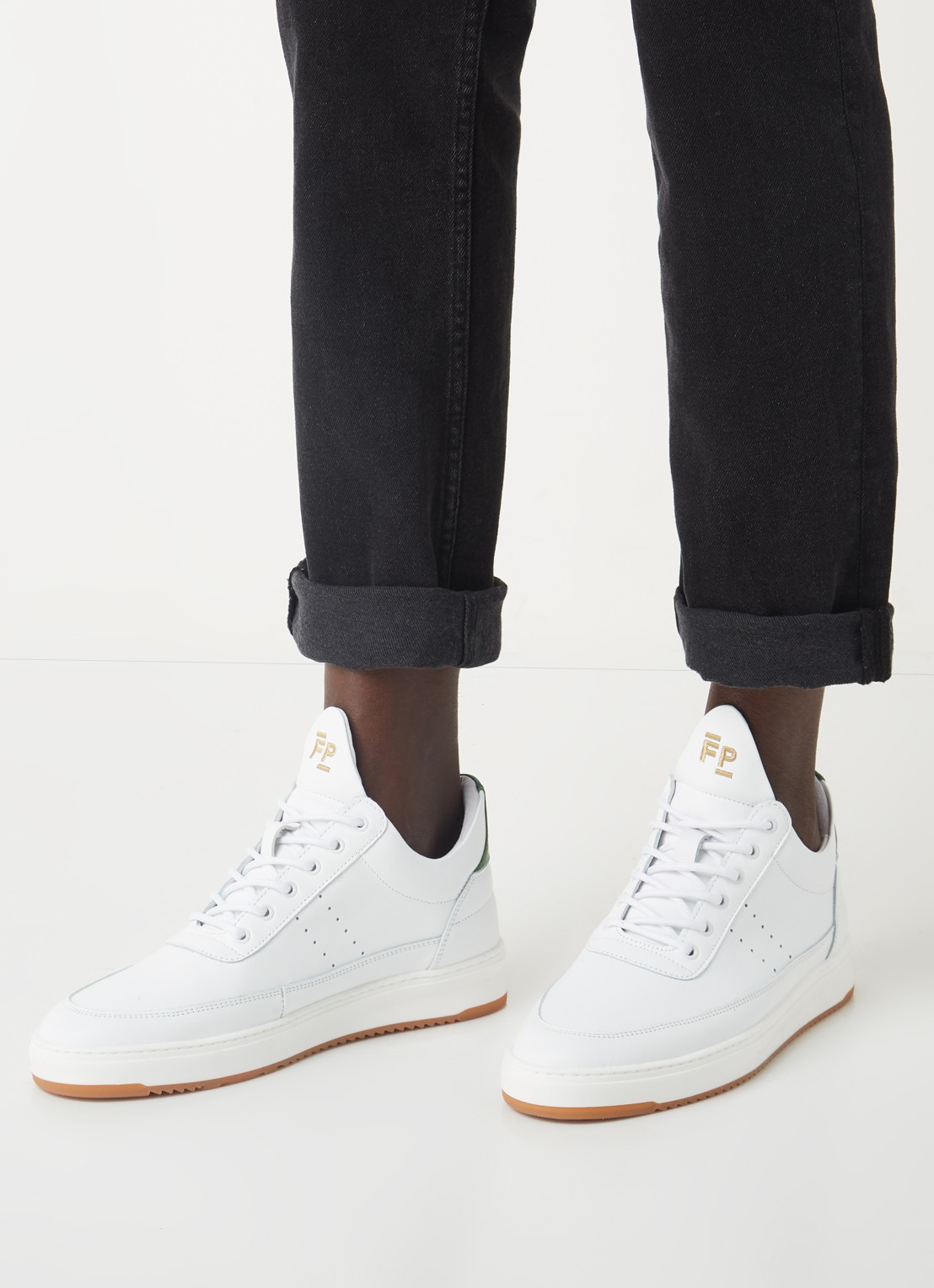 Filling Pieces Low Top Bianco sneaker van leer - voorkant 6 wit