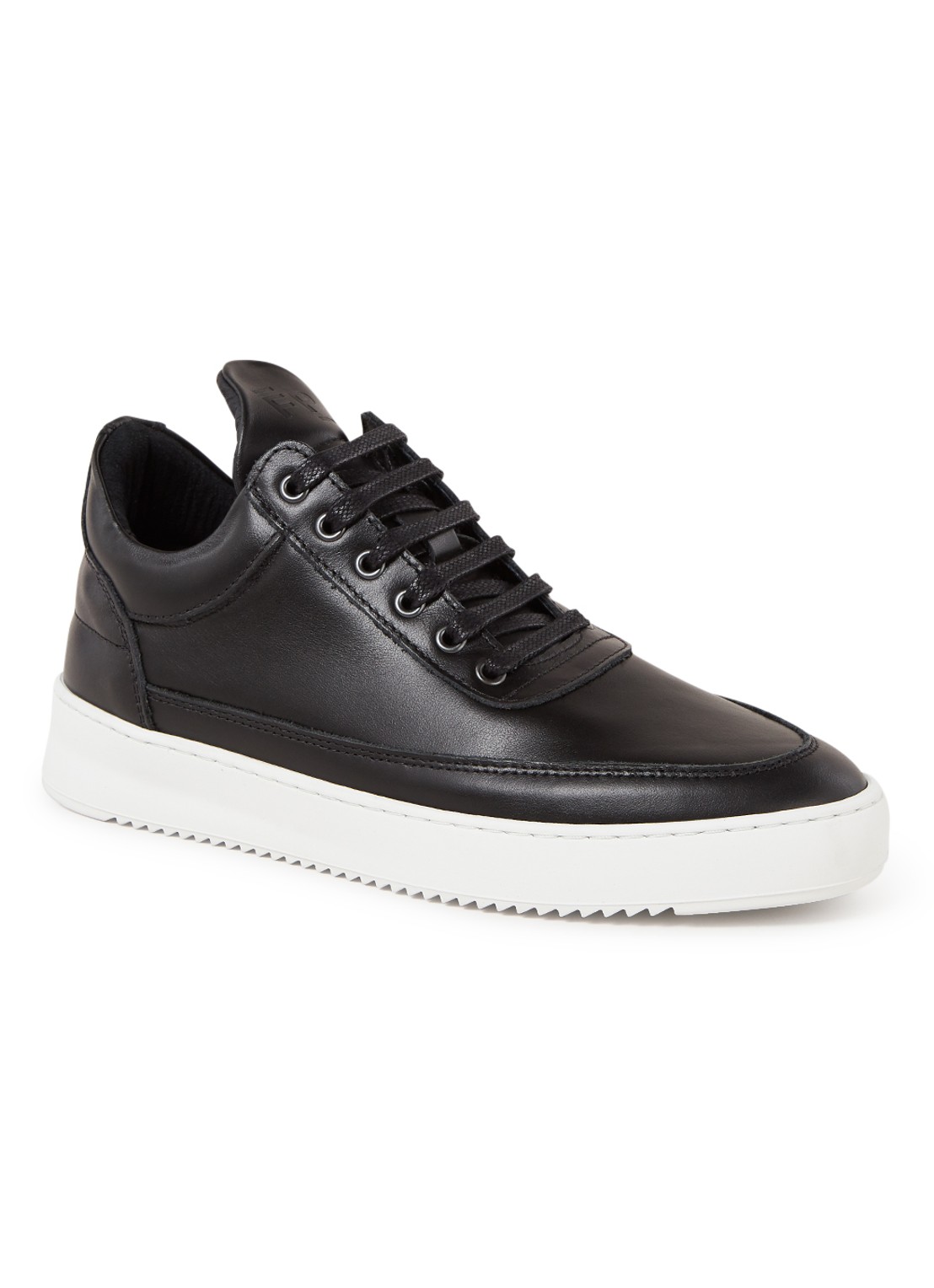 Filling Pieces Low Top Ripple sneaker van lamsleer - voorkant 4 zwart