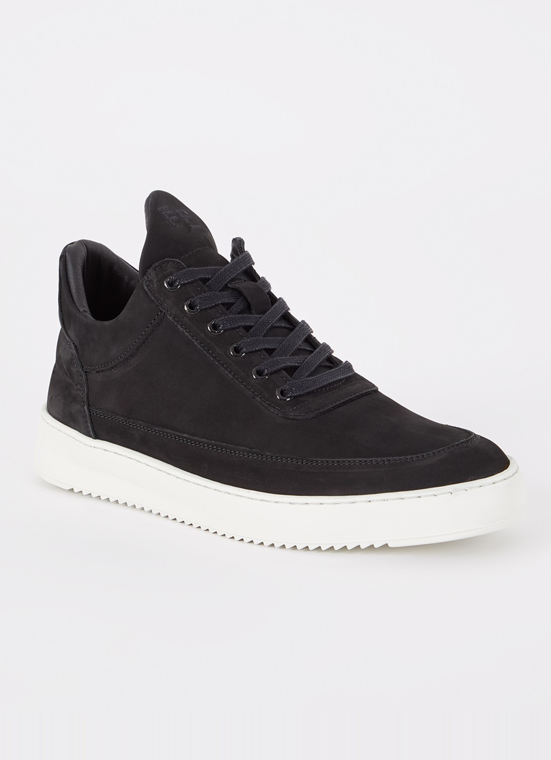 Filling Pieces Low Top Ripple sneaker van nubuck  - voorkant 5 zwart