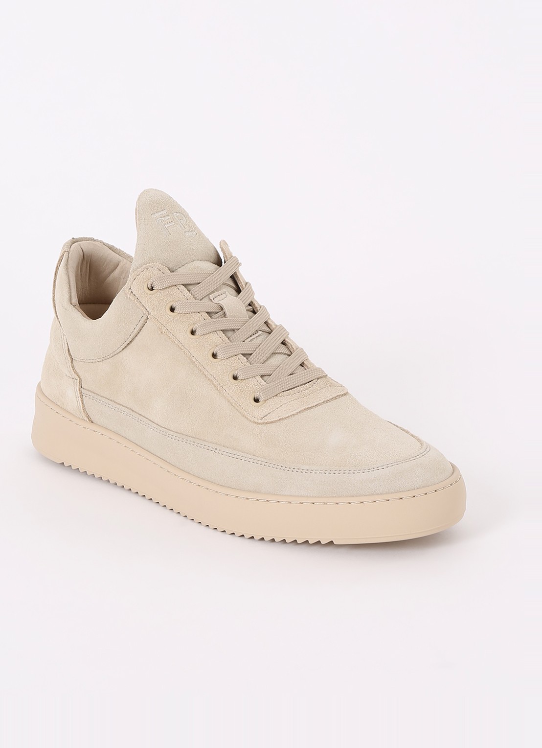Filling Pieces Low Top sneaker van suède  - voorkant beige