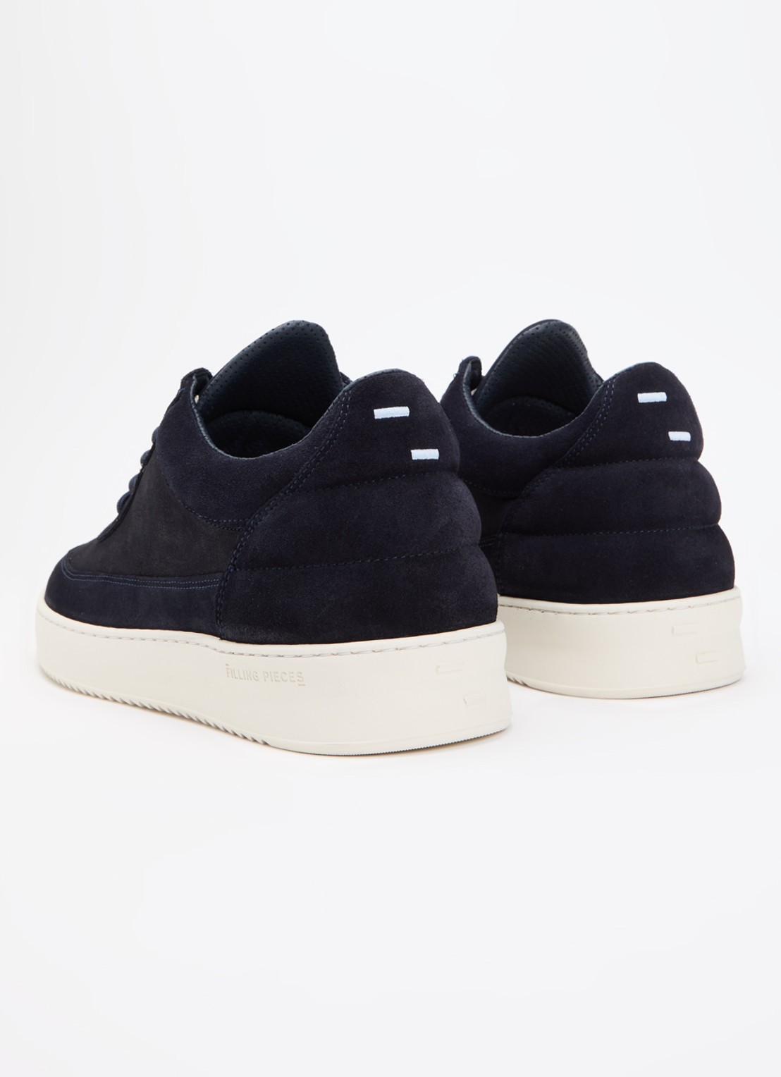 Filling Pieces Low Top sneaker van suède - achterkant donkerblauw