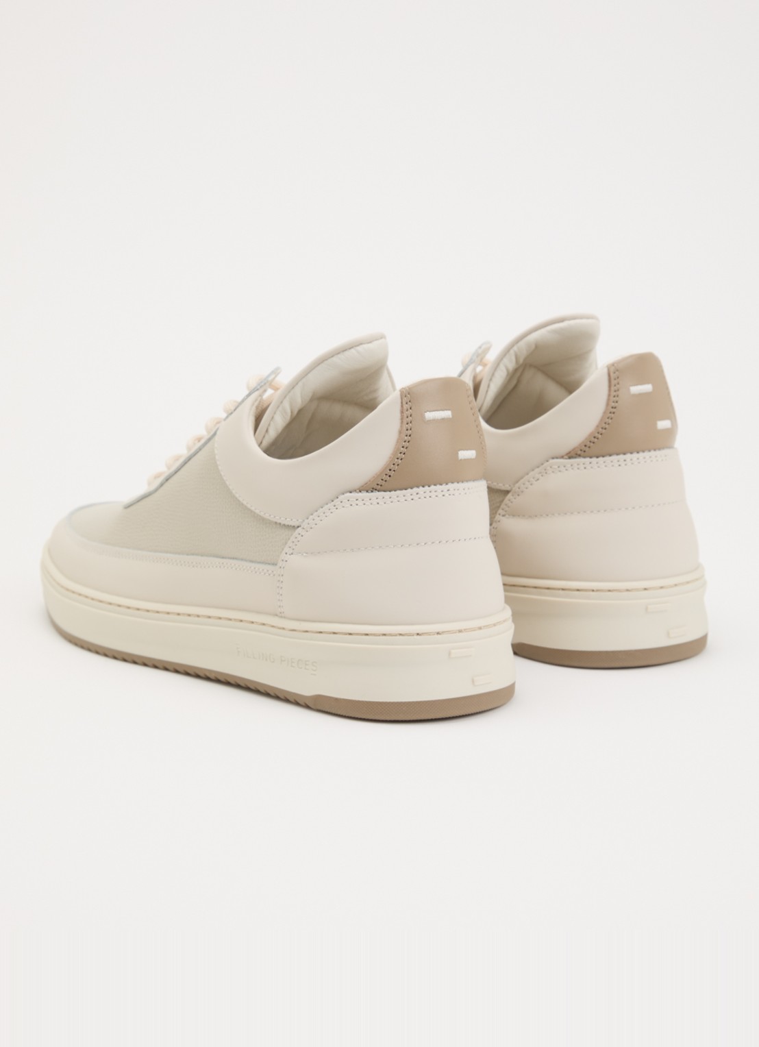 Filling Pieces Low Top Tech Cumbs sneaker van leer - achterkant creme