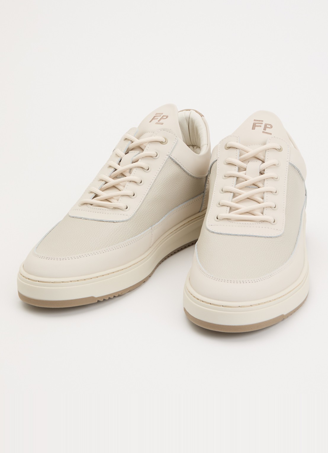 Filling Pieces Low Top Tech Cumbs sneaker van leer - detail 2 creme