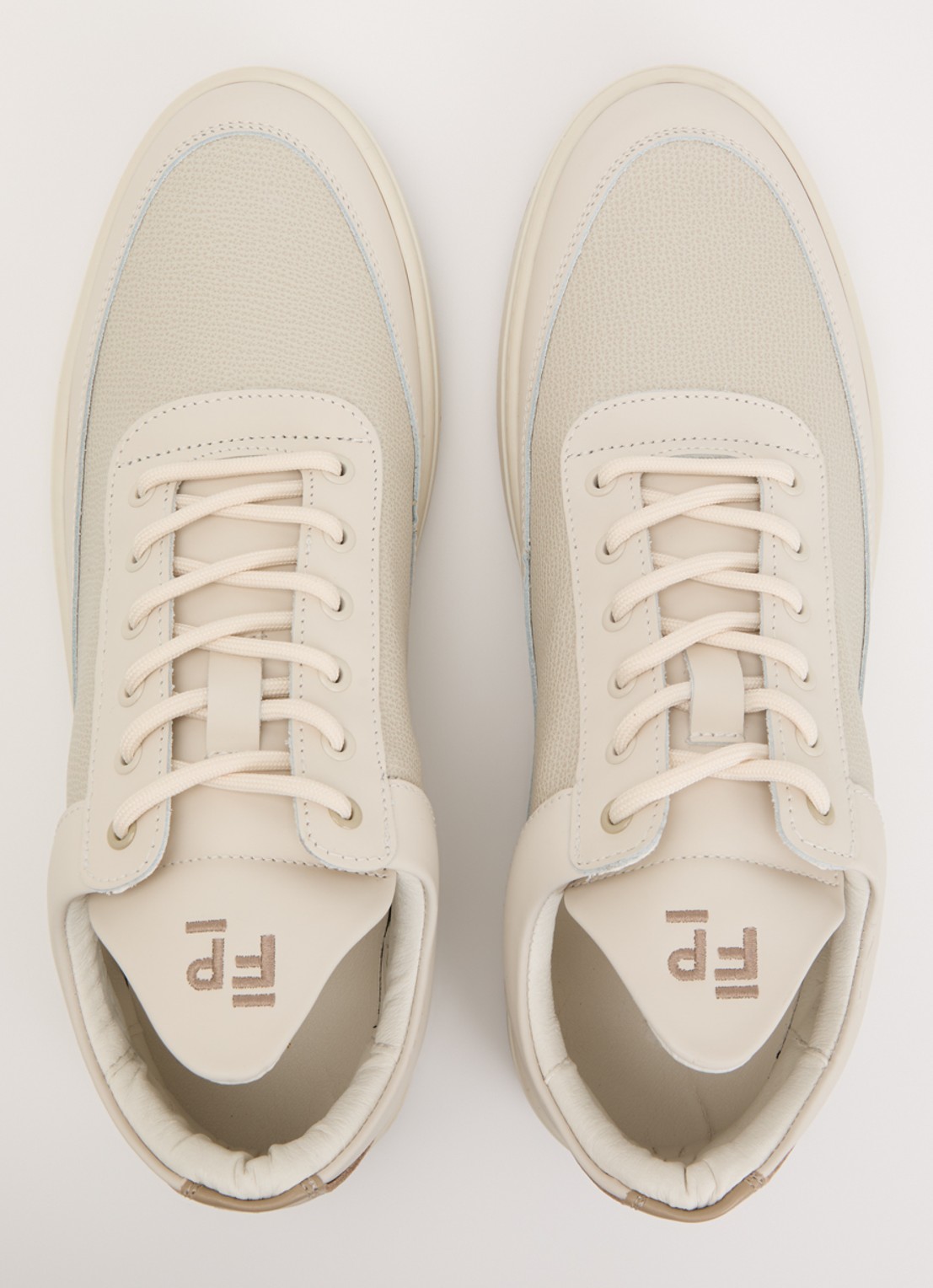 Filling Pieces Low Top Tech Cumbs sneaker van leer - detail 3 creme