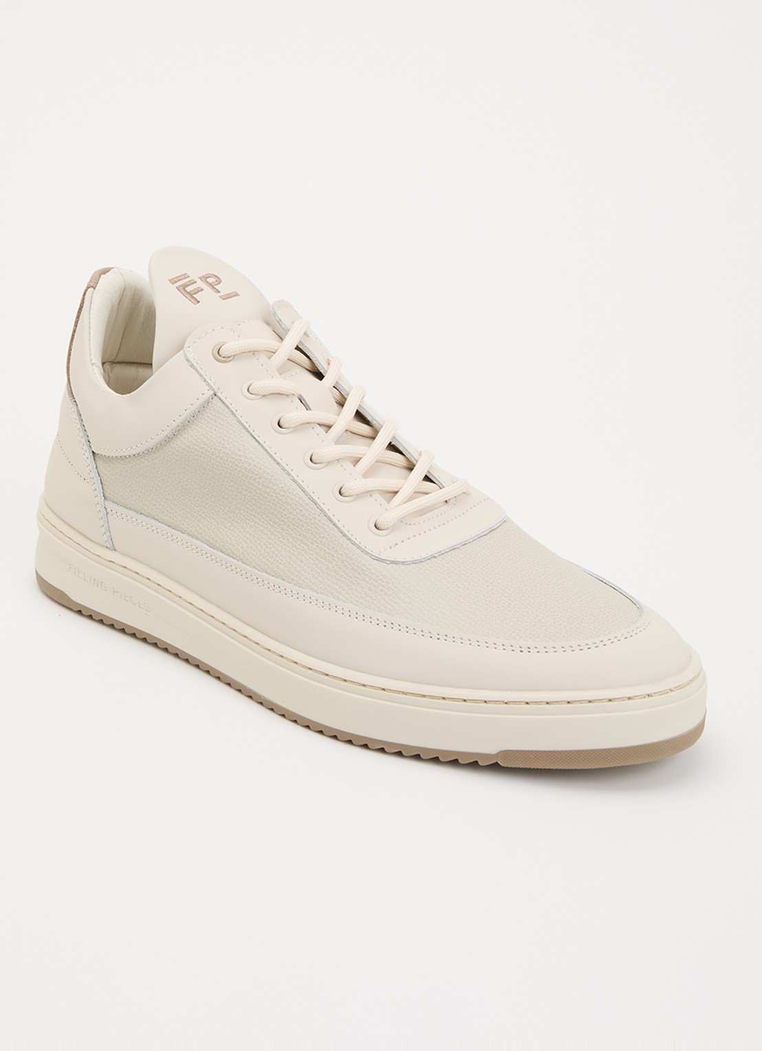 Filling Pieces Low Top Tech Cumbs sneaker van leer - voorkant 5 creme