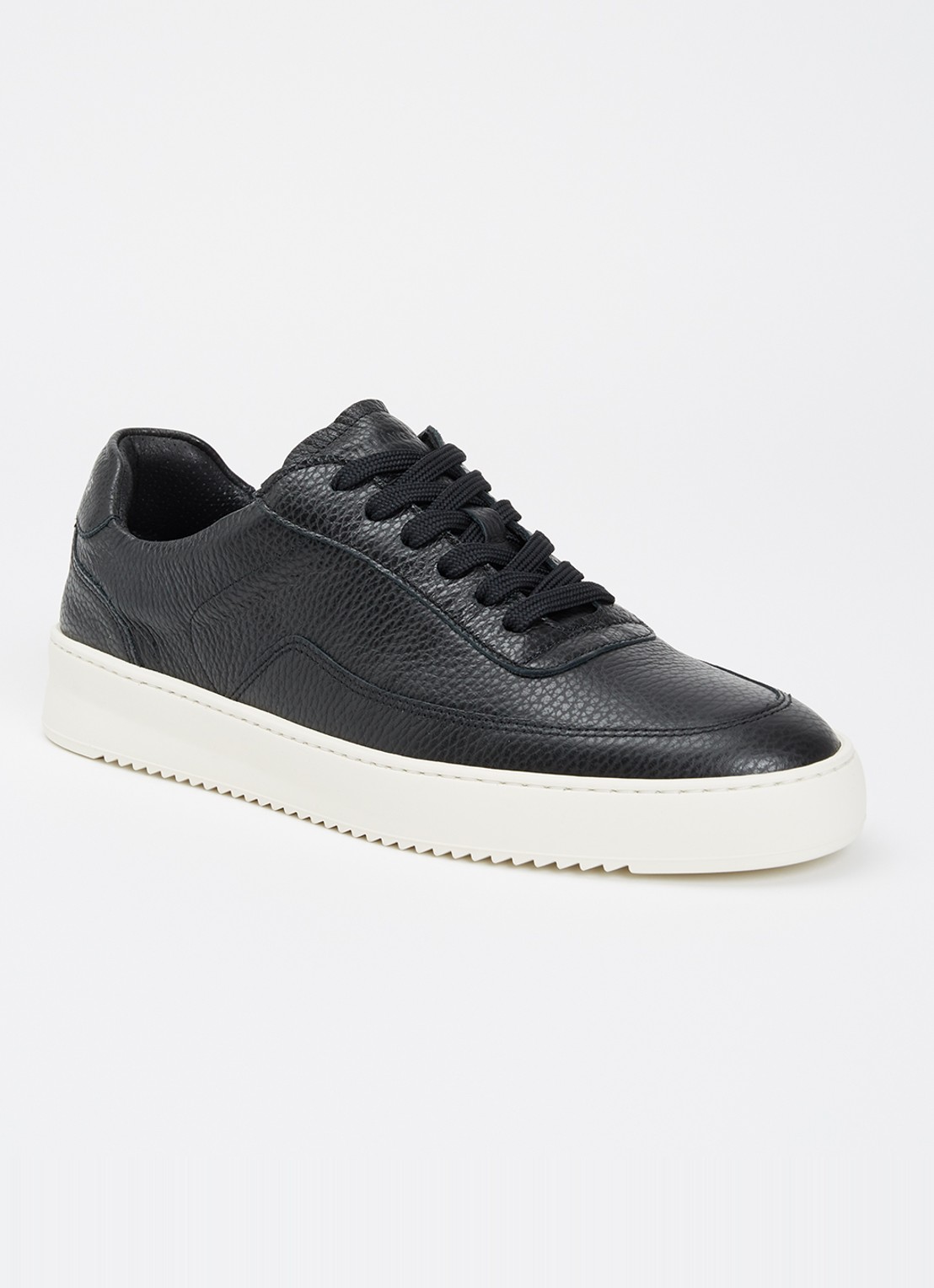 Filling Pieces Mondo Grain sneaker van leer - voorkant zwart