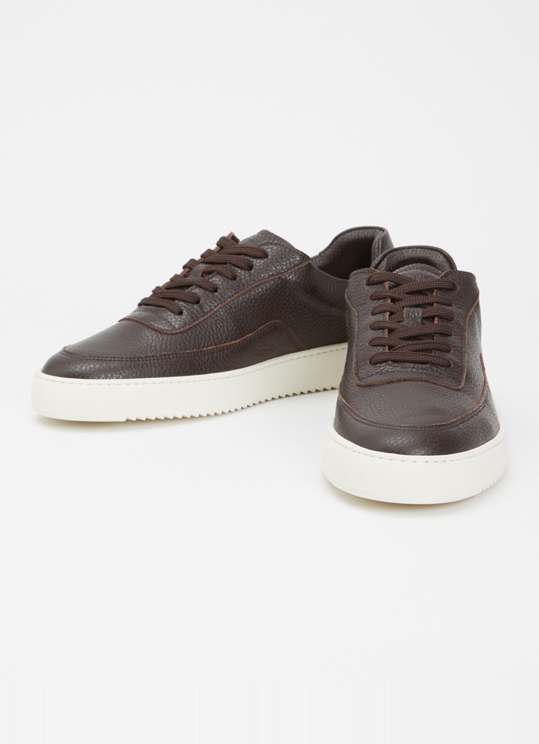 Filling Pieces Mondo Grain sneaker van leer - detail 2 donkerbruin