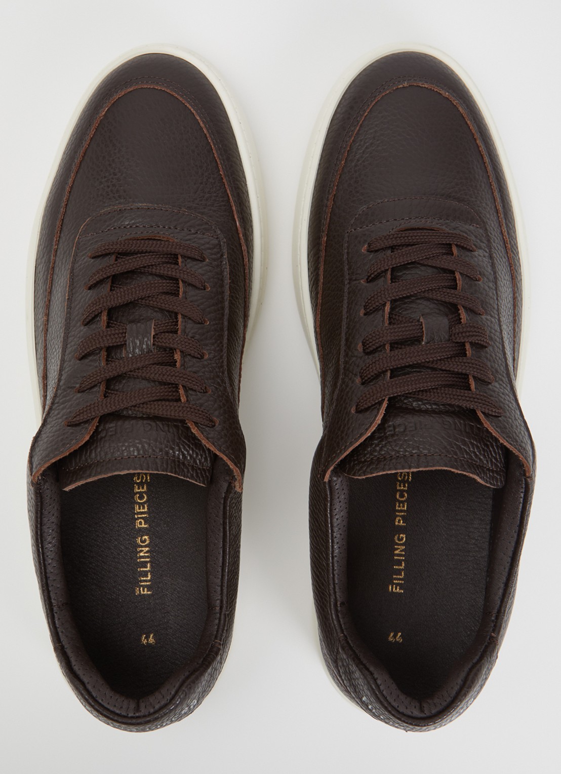 Filling Pieces Mondo Grain sneaker van leer - detail 3 donkerbruin