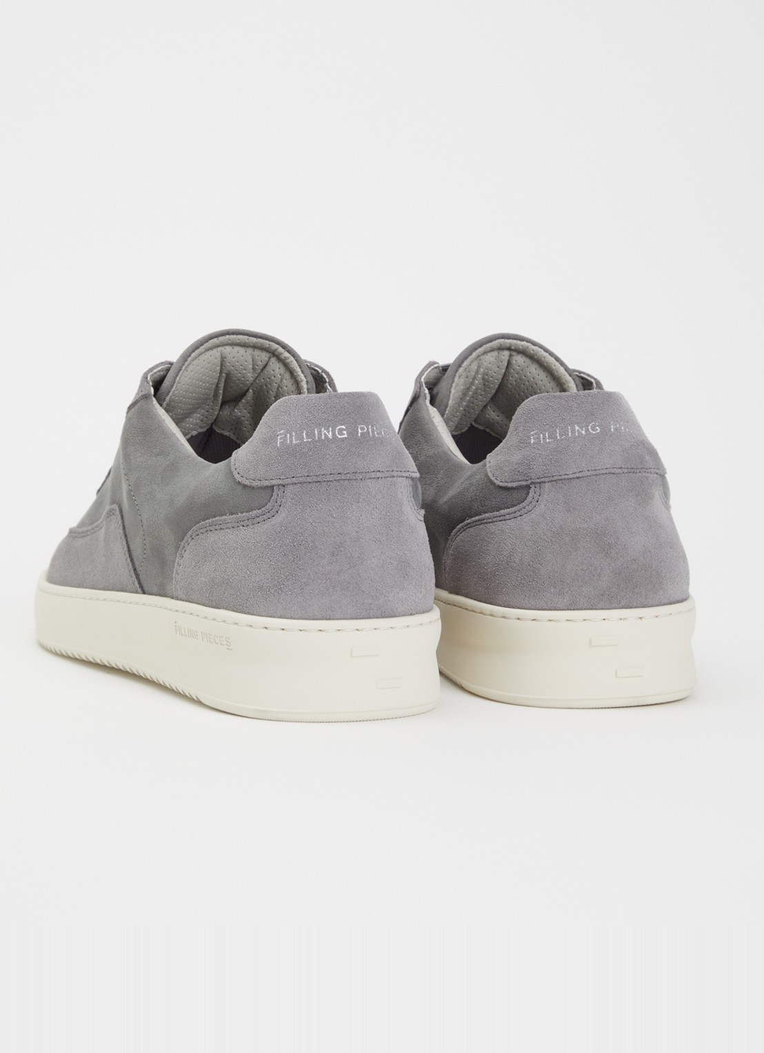 Filling Pieces Mondo Grain sneaker van suède - achterkant 5 grijs