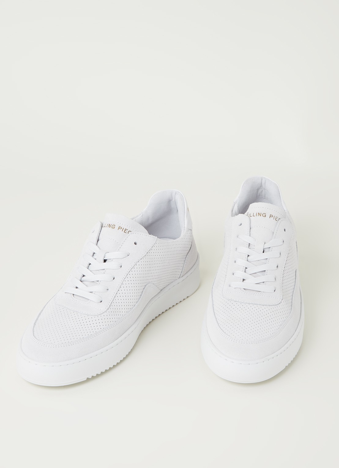 Filling Pieces Mondo Ripple sneaker van suède - detail 2 gebroken wit