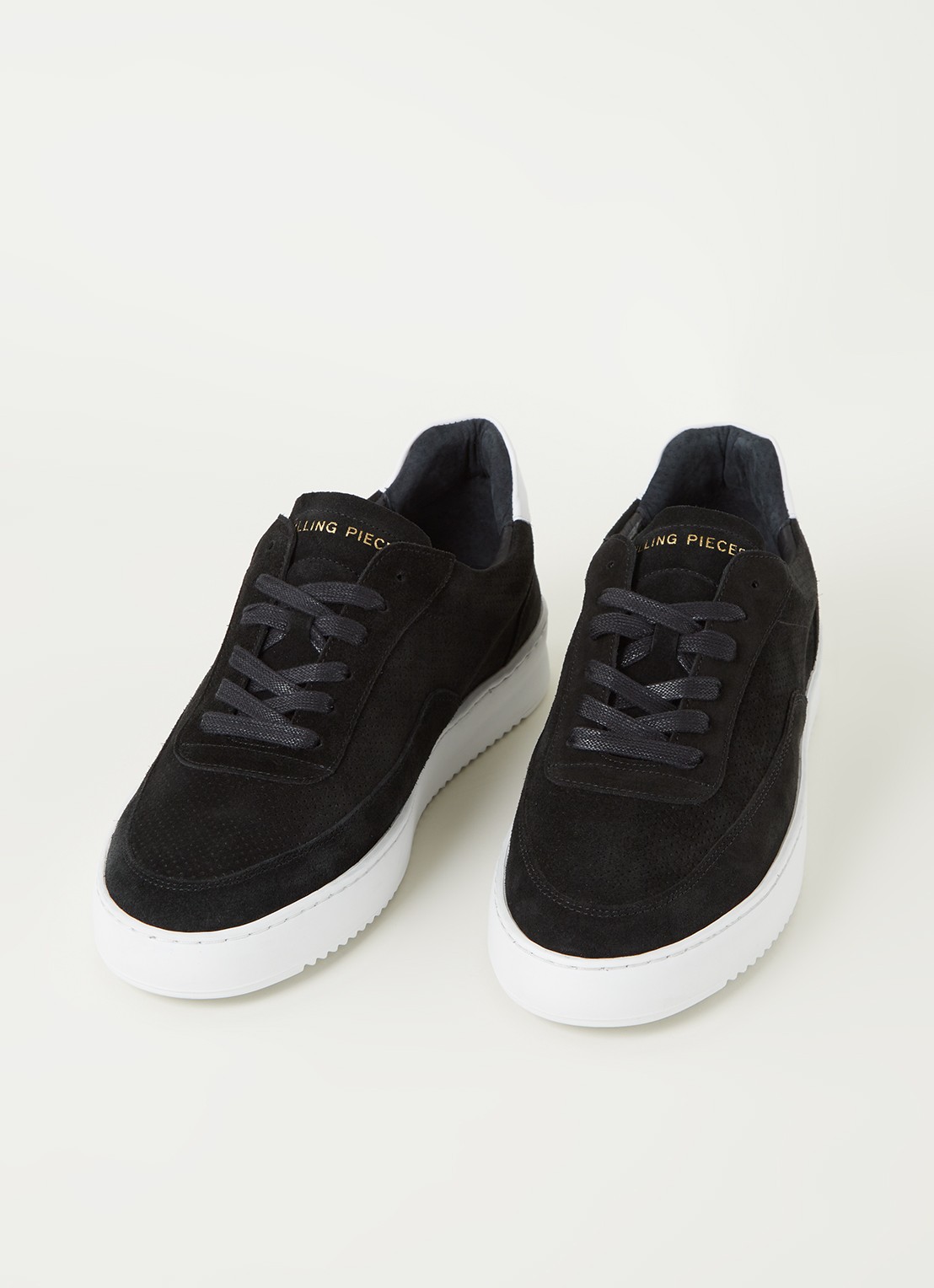 Filling Pieces Mondo Ripple sneaker van suède - detail zwart