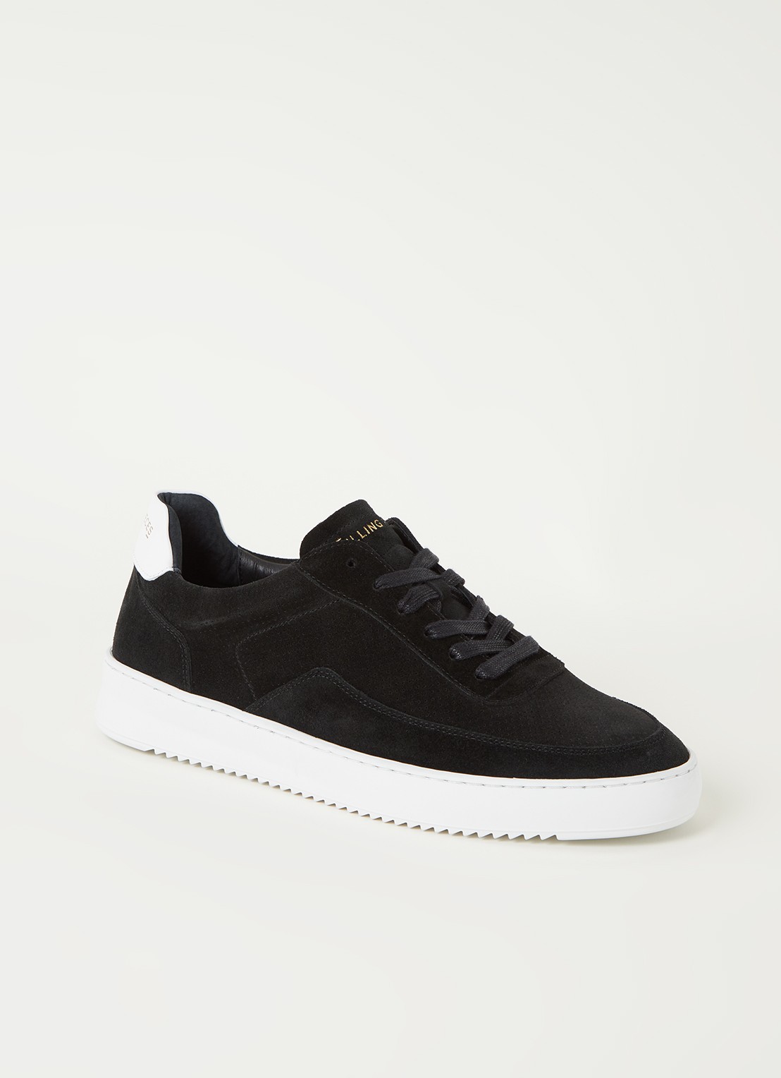 Filling Pieces Mondo Ripple sneaker van suède - voorkant 4 zwart