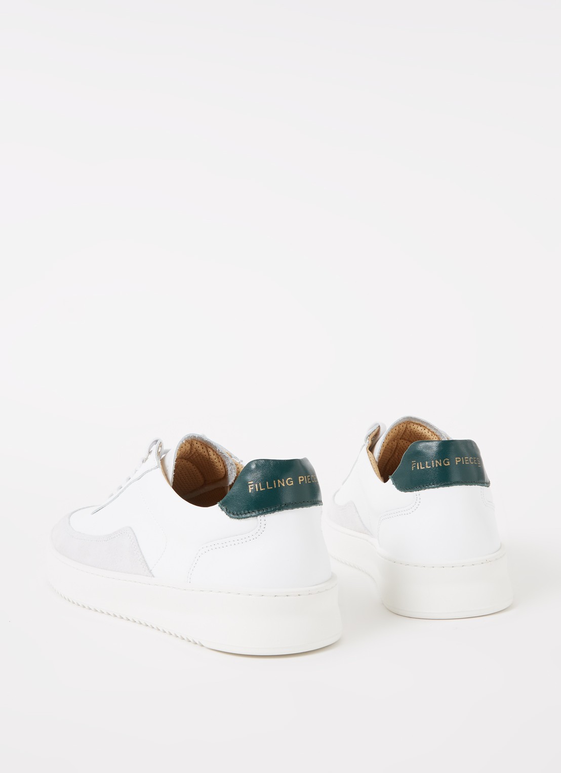 Filling Pieces Mondo sneaker van leer met suède details - detail 2 wit