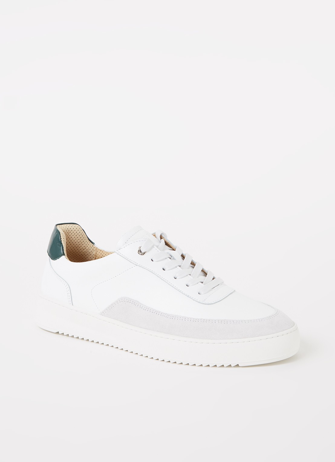 Filling Pieces Mondo sneaker van leer met suède details - voorkant 7 wit