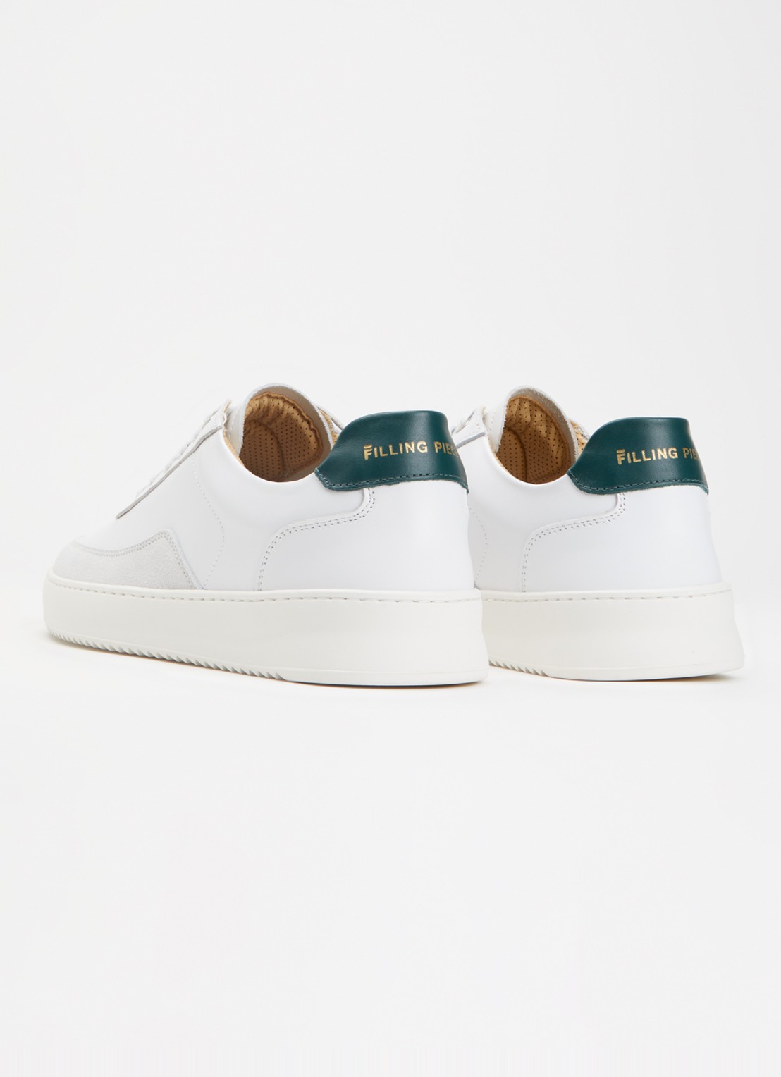 Filling Pieces Mondo sneaker van leer met suède details - achterkant 6 wit