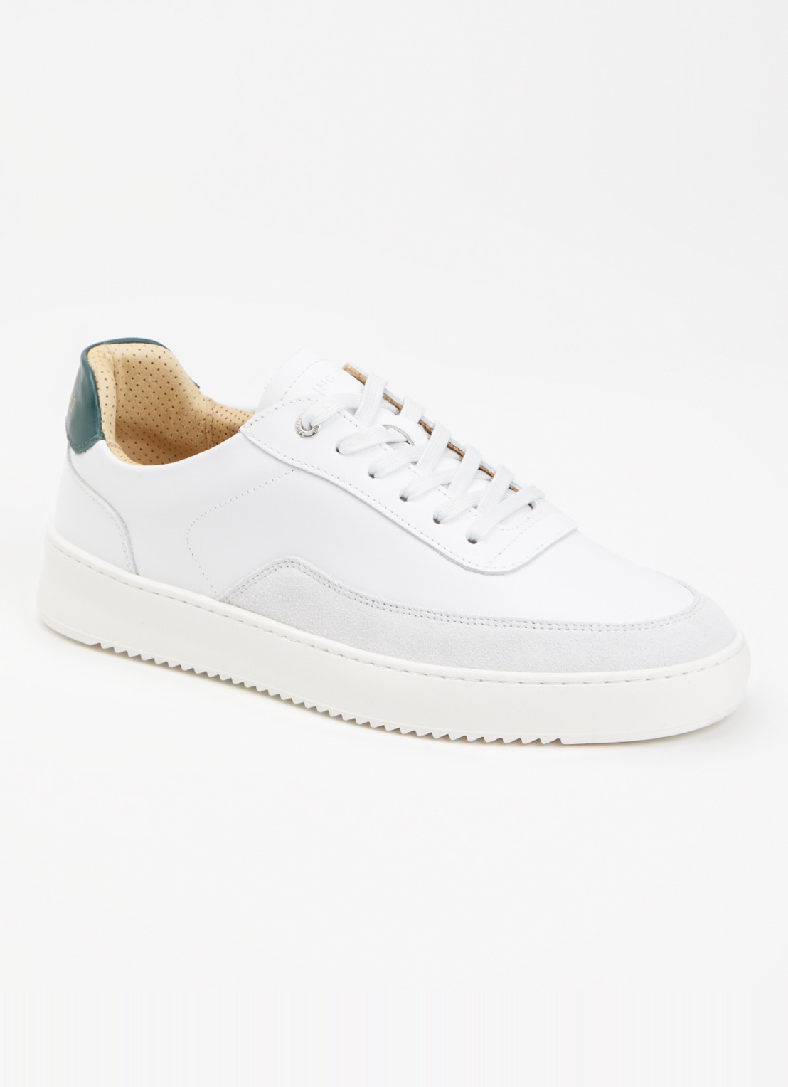 Filling Pieces Mondo sneaker van leer met suède details - voorkant 9 wit