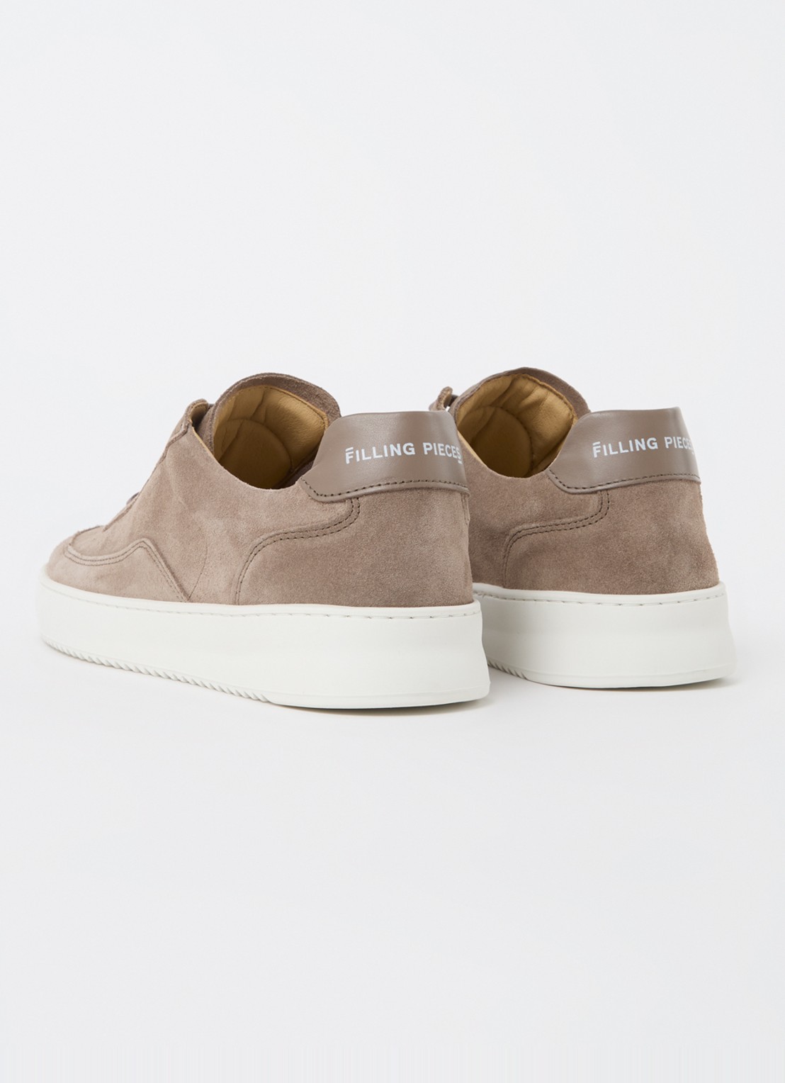 Filling Pieces Mondo sneaker van suède  - achterkant 7 zand