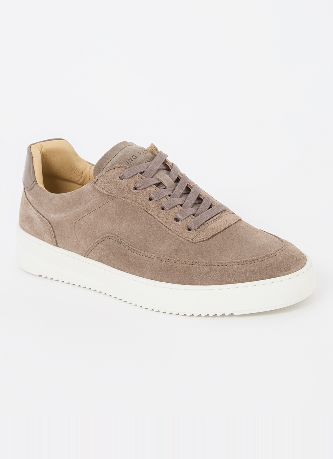 Filling Pieces Mondo sneaker van suède  - voorkant zand