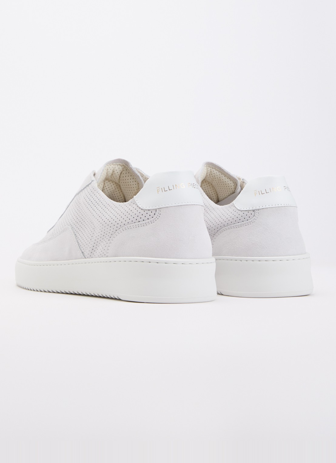 Filling Pieces Mondo sneaker van suède  - achterkant 5 wit