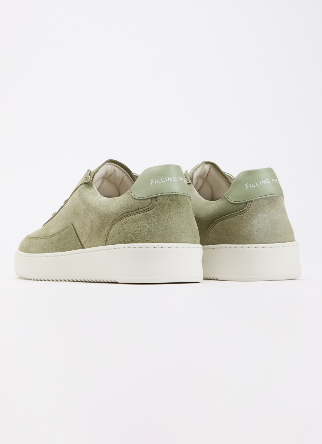 Filling Pieces Mondo sneaker van suède - achterkant lichtgroen