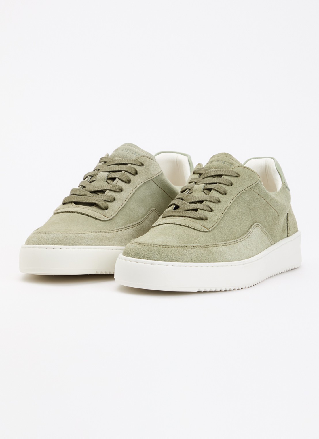 Filling Pieces Mondo sneaker van suède - detail 2 lichtgroen