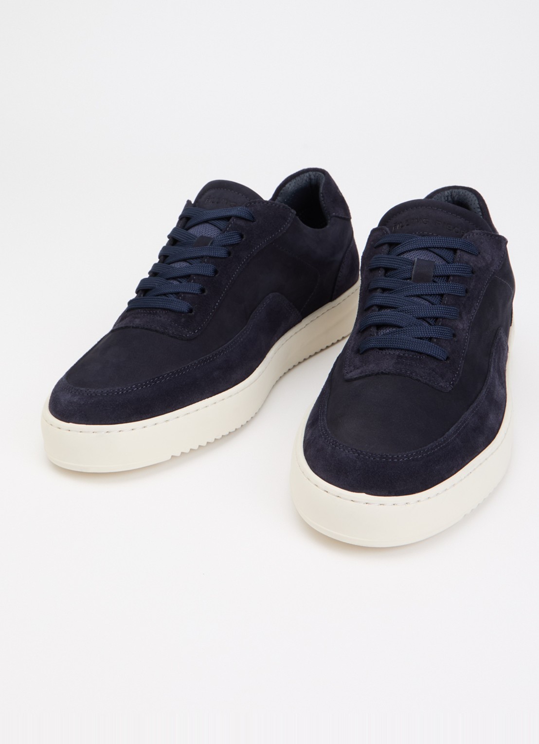Filling Pieces Mondo sneaker van suède - detail 2 donkerblauw