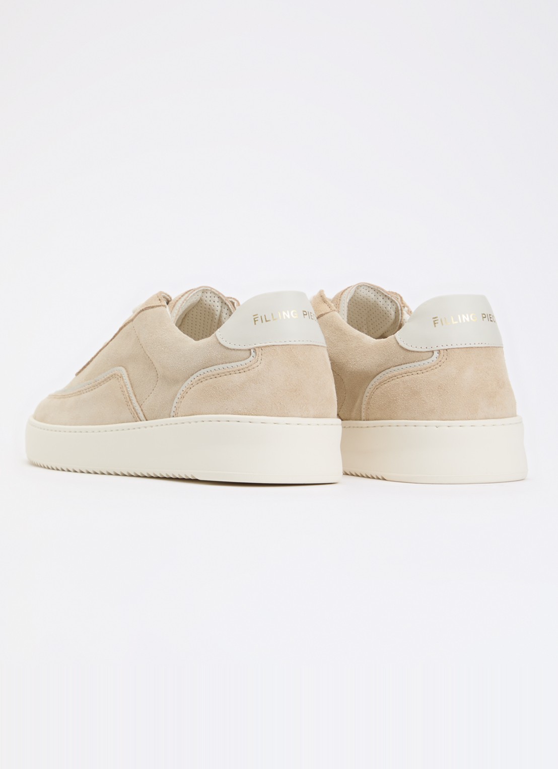 Filling Pieces Mondo Stack sneaker van suède - achterkant 5 beige