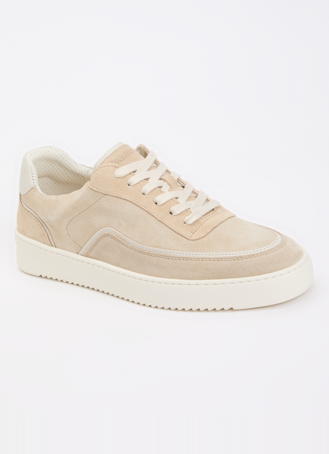 Filling Pieces Mondo Stack sneaker van suède - voorkant beige