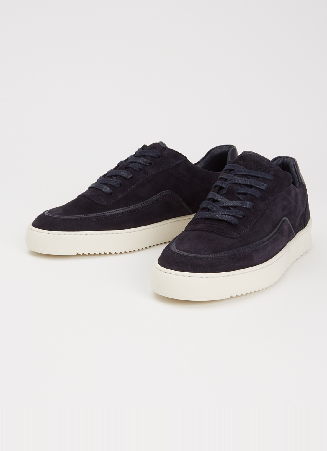 Filling Pieces Mondo Stack sneaker van suède - detail 3 donkerblauw
