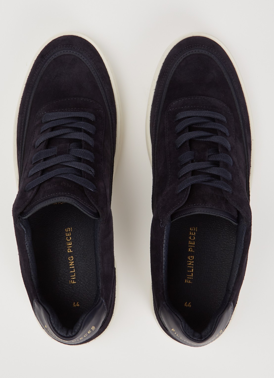 Filling Pieces Mondo Stack sneaker van suède - detail 4 donkerblauw