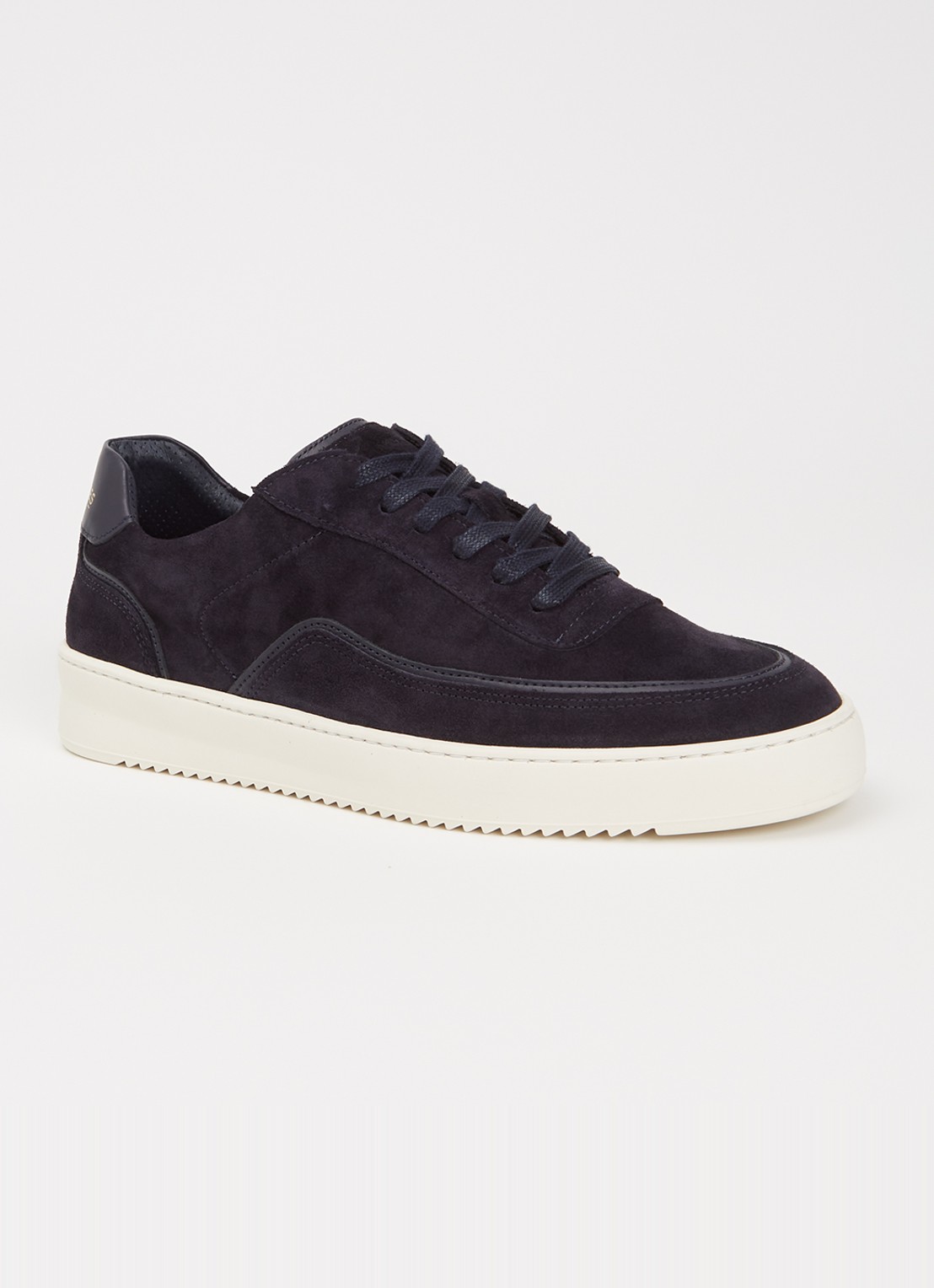 Filling Pieces Mondo Stack sneaker van suède - voorkant 2 donkerblauw
