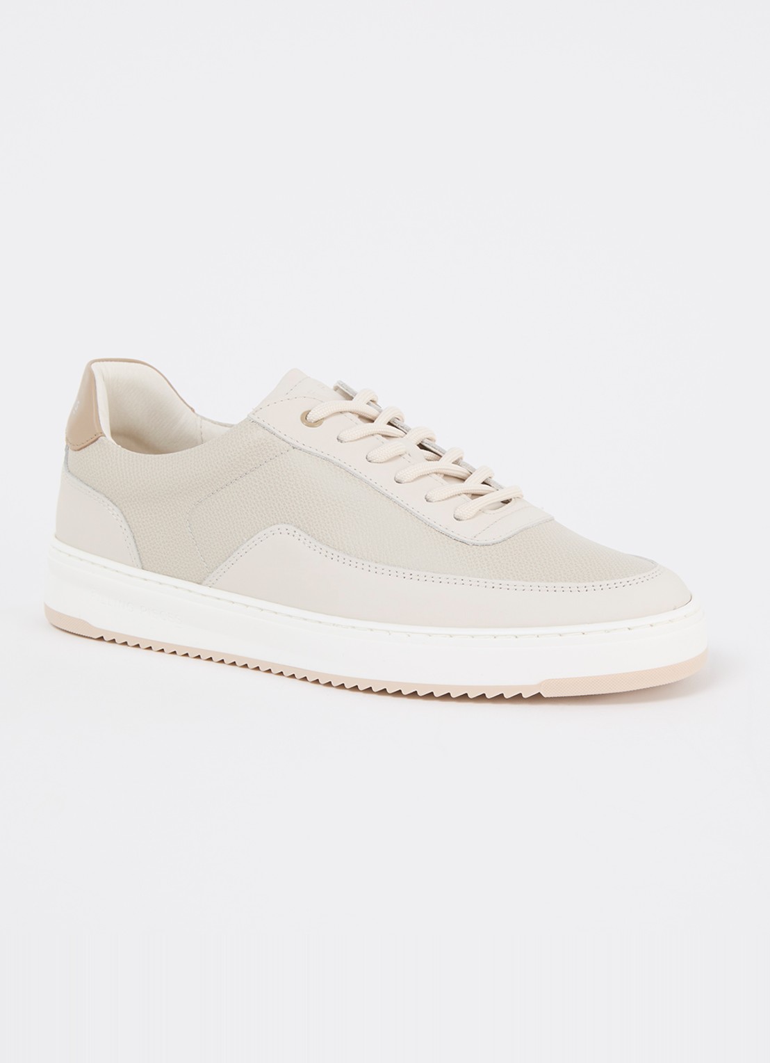 Filling Pieces Mondo Tech Crumbs sneaker van leer - voorkant 8 gebroken wit