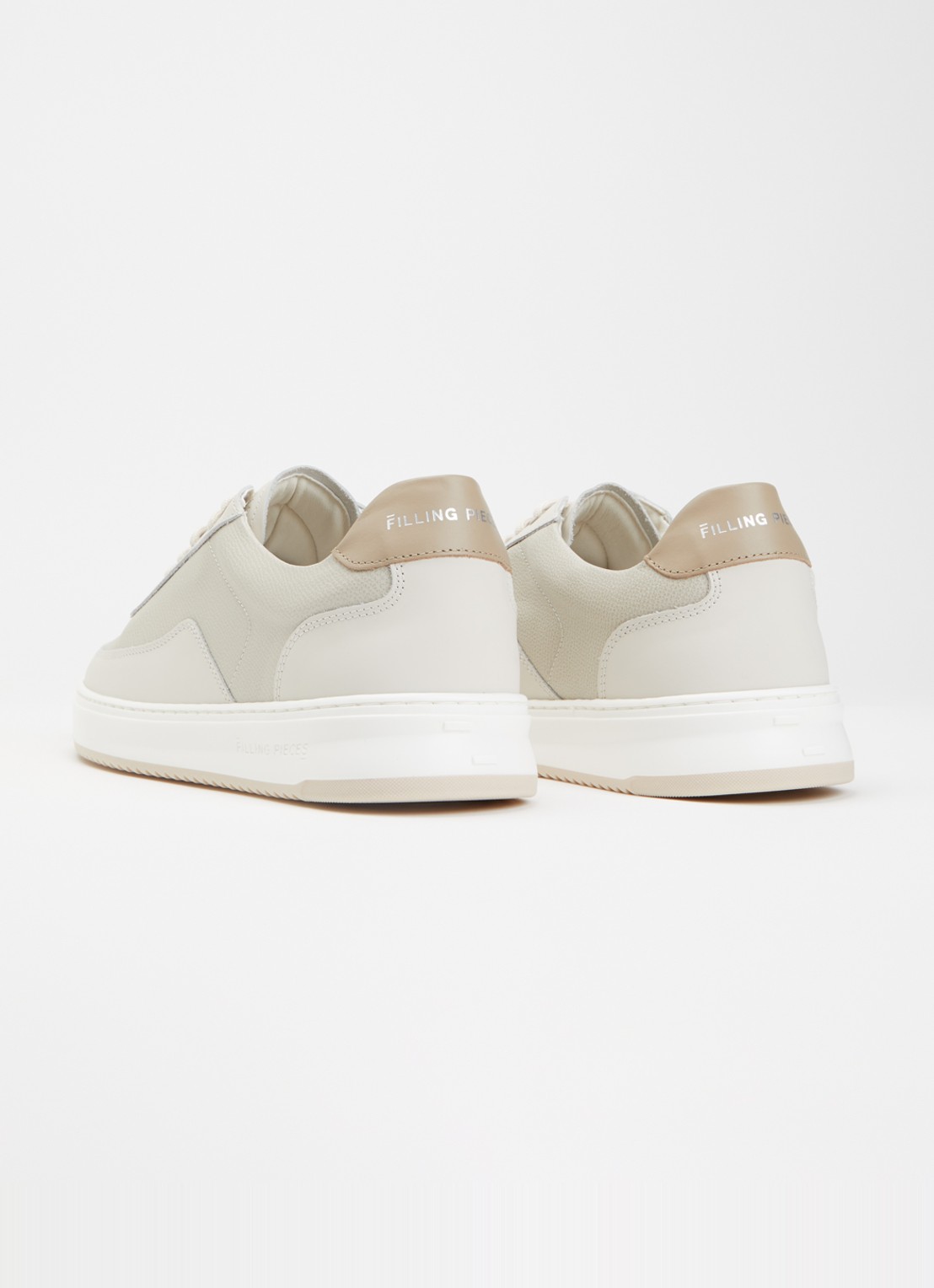 Filling Pieces Mondo Tech Crumbs sneaker van leer - achterkant 2 gebroken wit