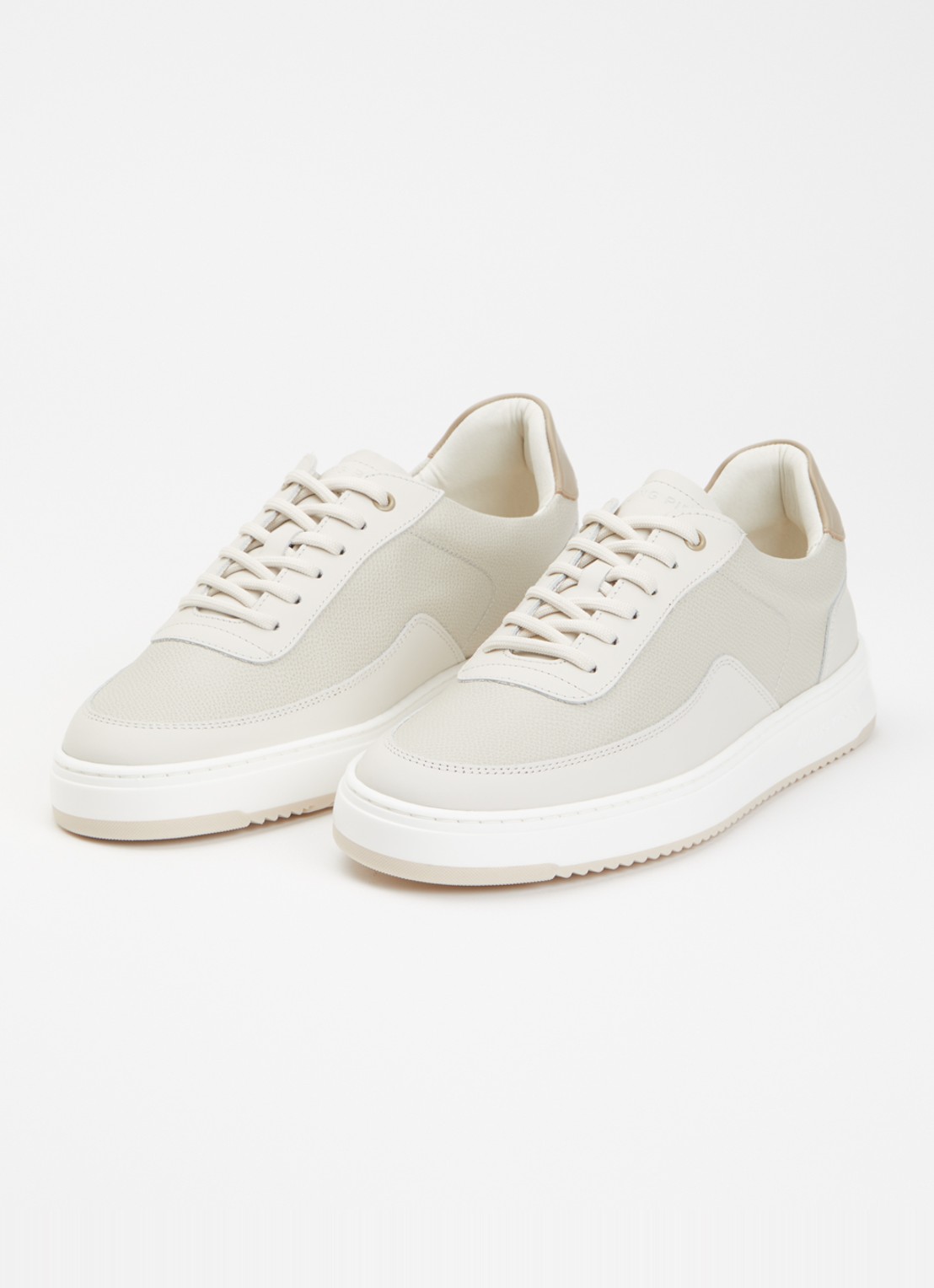 Filling Pieces Mondo Tech Crumbs sneaker van leer - detail 6 gebroken wit