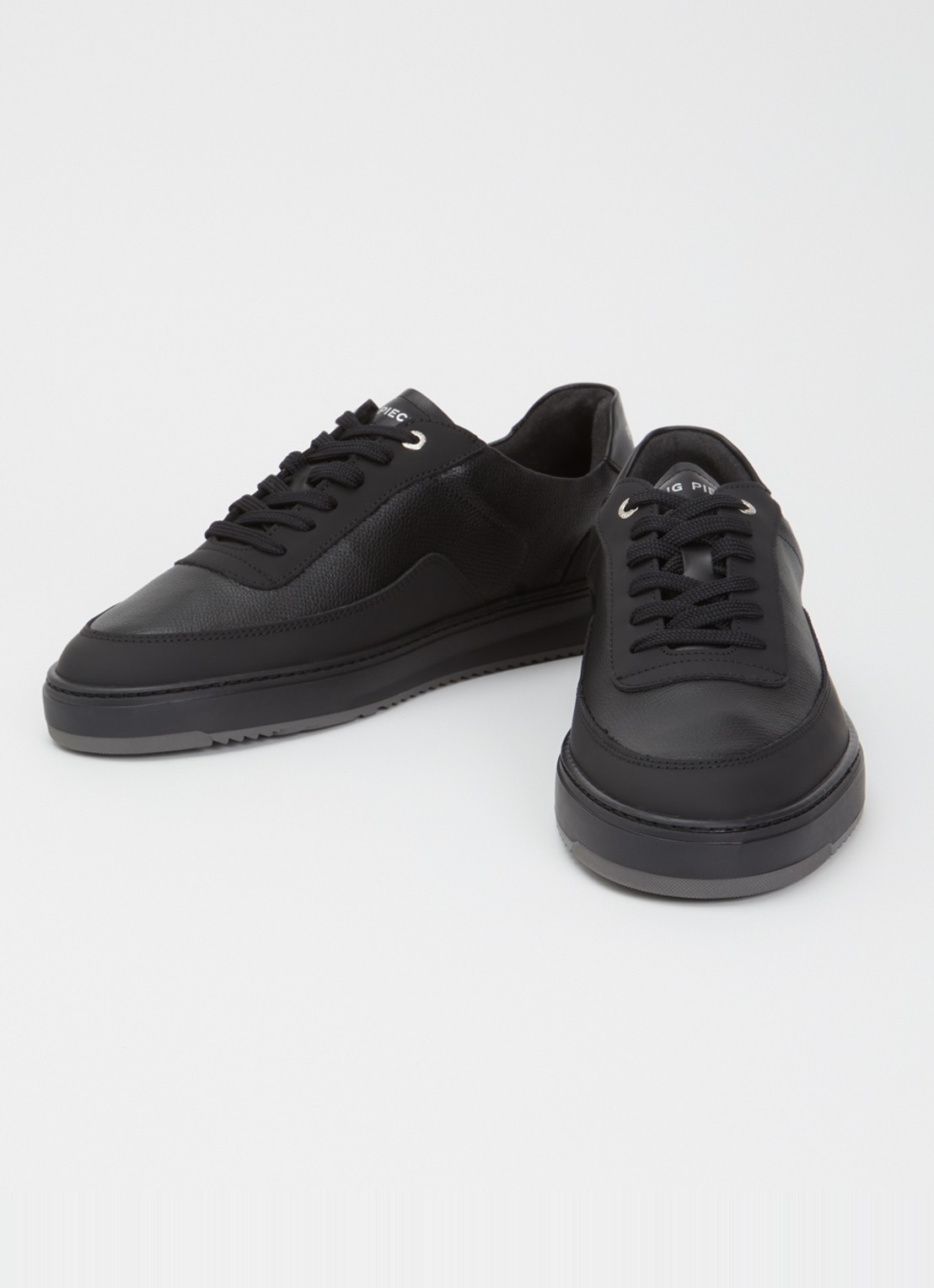 Filling Pieces Mondo Tech Crumbs sneaker van leer - detail zwart