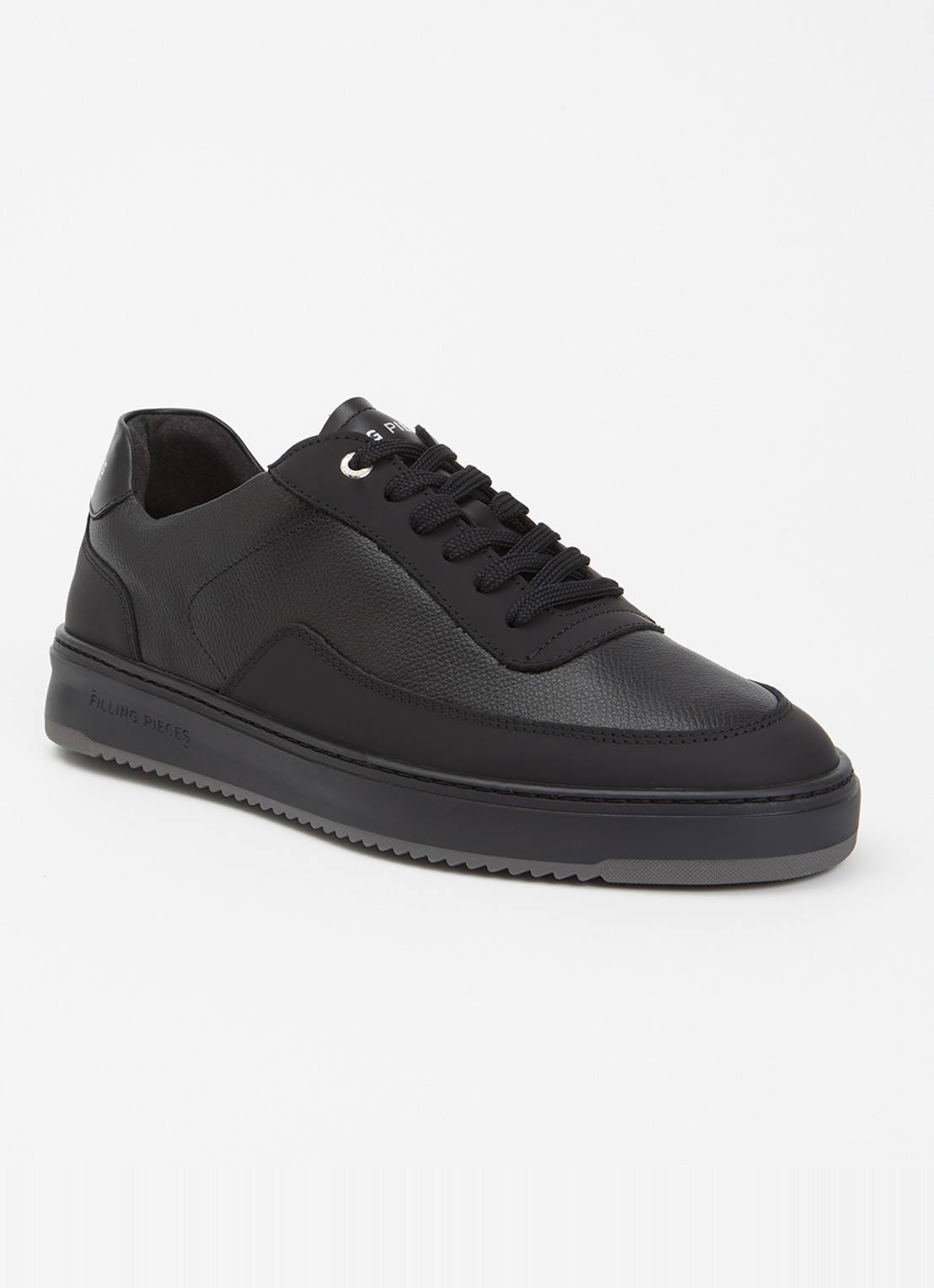 Filling Pieces Mondo Tech Crumbs sneaker van leer - voorkant 4 zwart