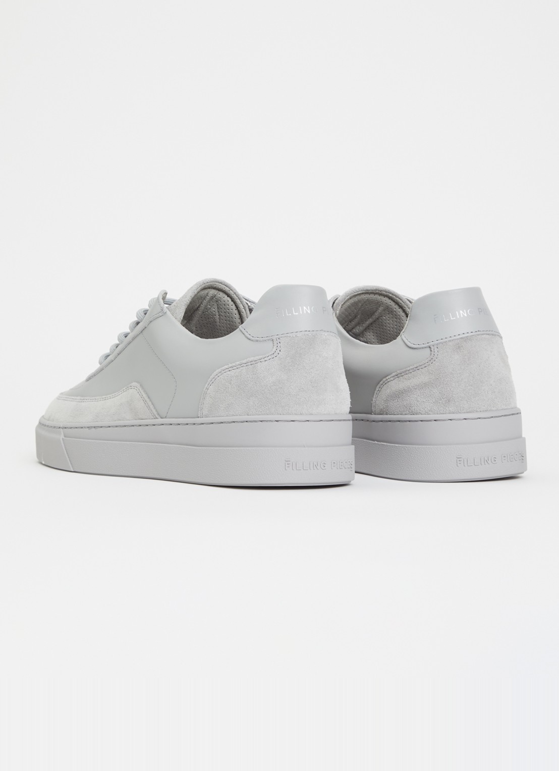 Filling Pieces Mondo Viera sneaker van leer met suède details - achterkant 5 grijs