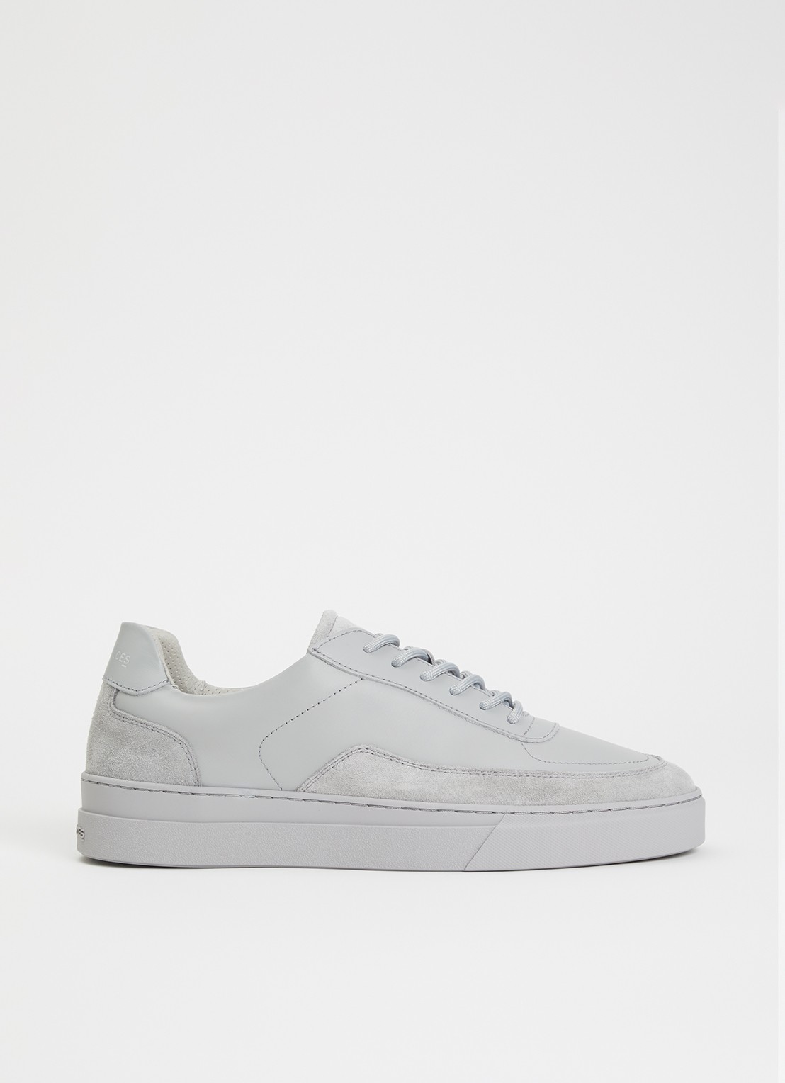 Filling Pieces Mondo Viera sneaker van leer met suède details - voorkant grijs
