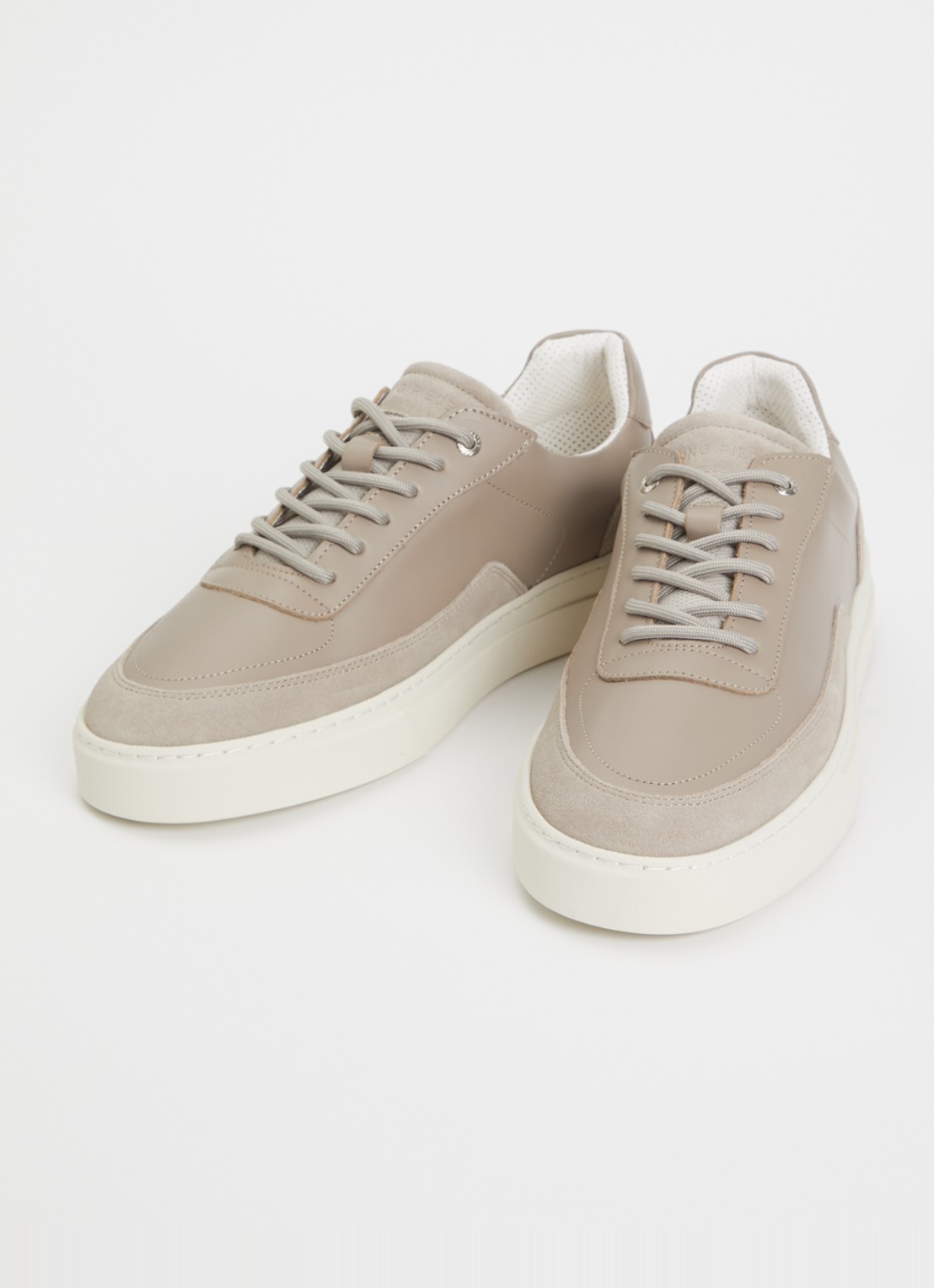 Filling Pieces Mondo Viera sneaker van leer met suède details - detail 2 donkerbeige