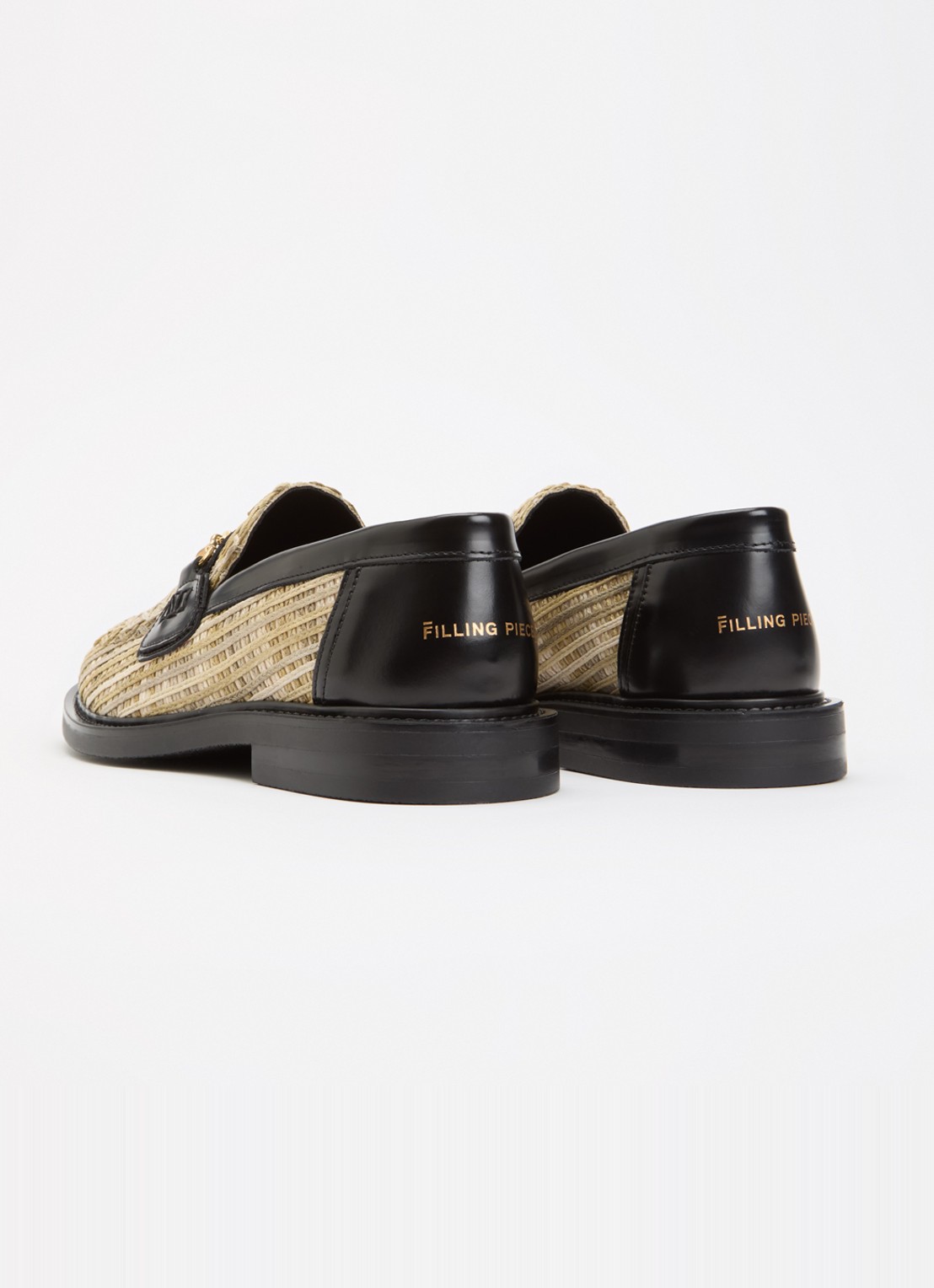Filling Pieces Panier Tea loafer met details van leer - achterkant beige