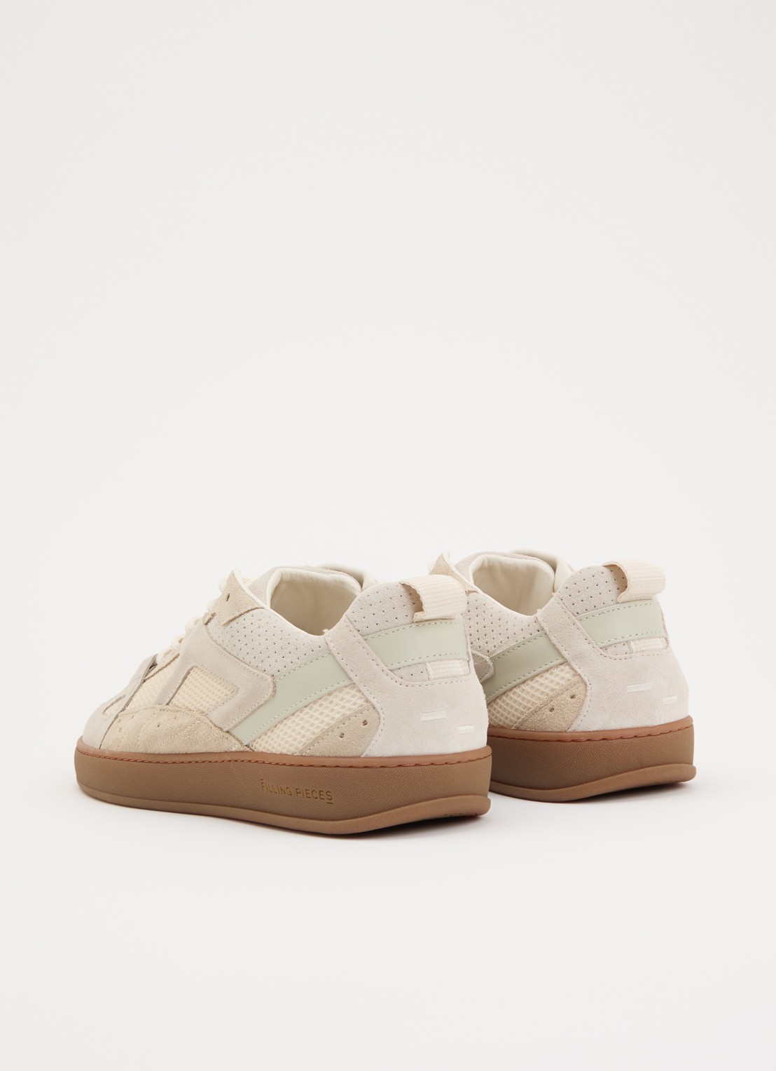 Filling Pieces Prism Peak sneaker van leer met details van suède - achterkant beige
