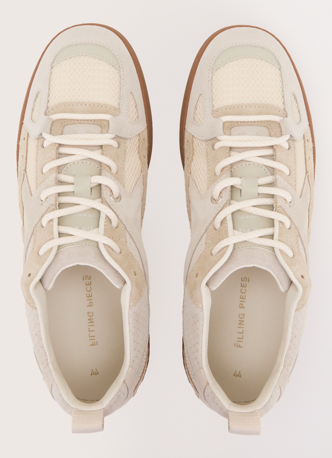 Filling Pieces Prism Peak sneaker van leer met details van suède - detail 3 beige
