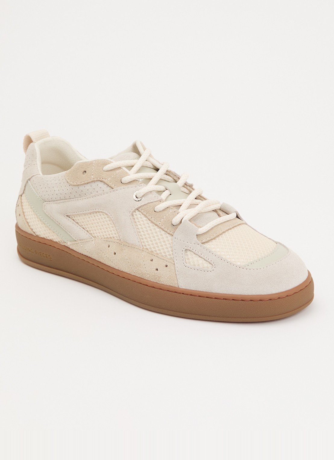 Filling Pieces Prism Peak sneaker van leer met details van suède - voorkant 5 beige