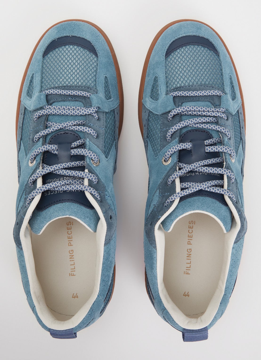 Filling Pieces Prism Peak  sneaker van leer met suède details - detail 3 staalblauw